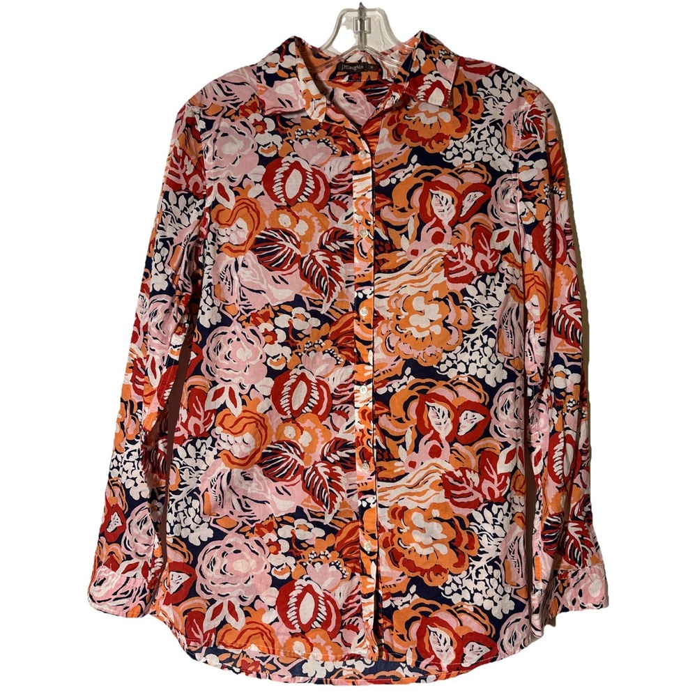 J.McLaughlin Button Down Shirt Womens Multicolor Excellent Floral Print Size M